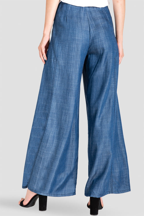 Standards & Practices Women's Denim Tencel Palazzo Pants 