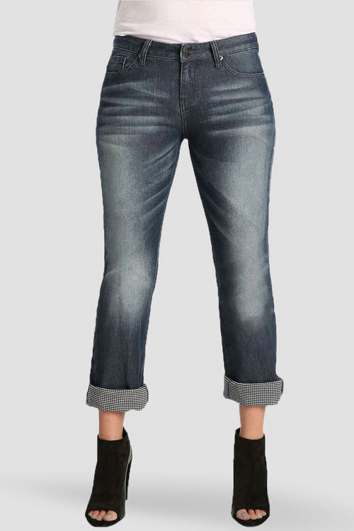 Boyfriend Jeans with Rolled Cuffs 